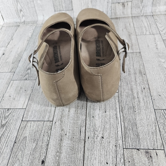 Birkenstock TRACY Mary Jane Shoes Womens 9 EU 40 Nubuck Leather Tan Beige Buckle - Picture 11 of 16